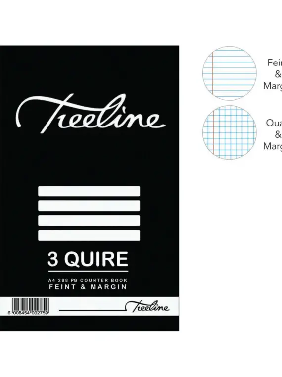 Treeline Hard Cover Counter Book 3Q A4 288pgs