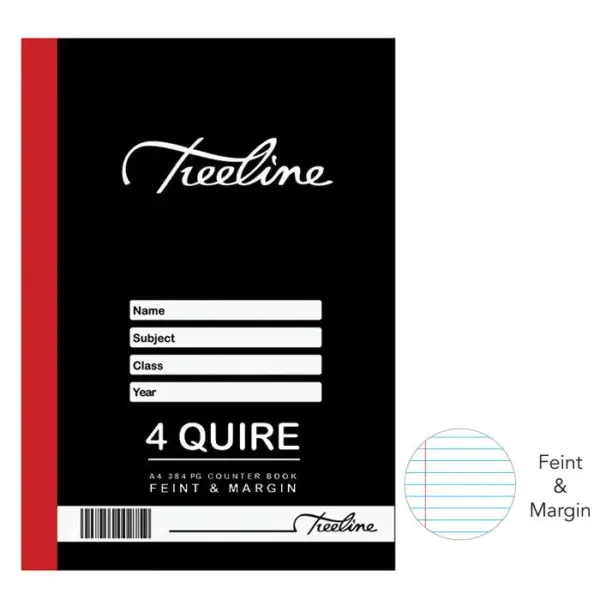 Treeline Hard Cover Counter Book 4Q A4 384pgs